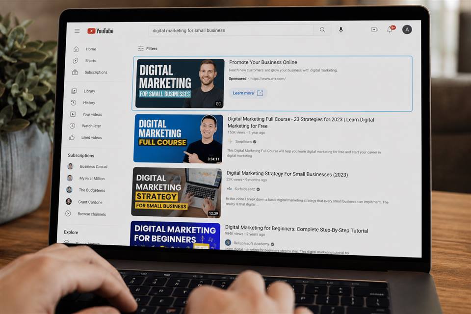 Реклама в результатах поиска YouTube